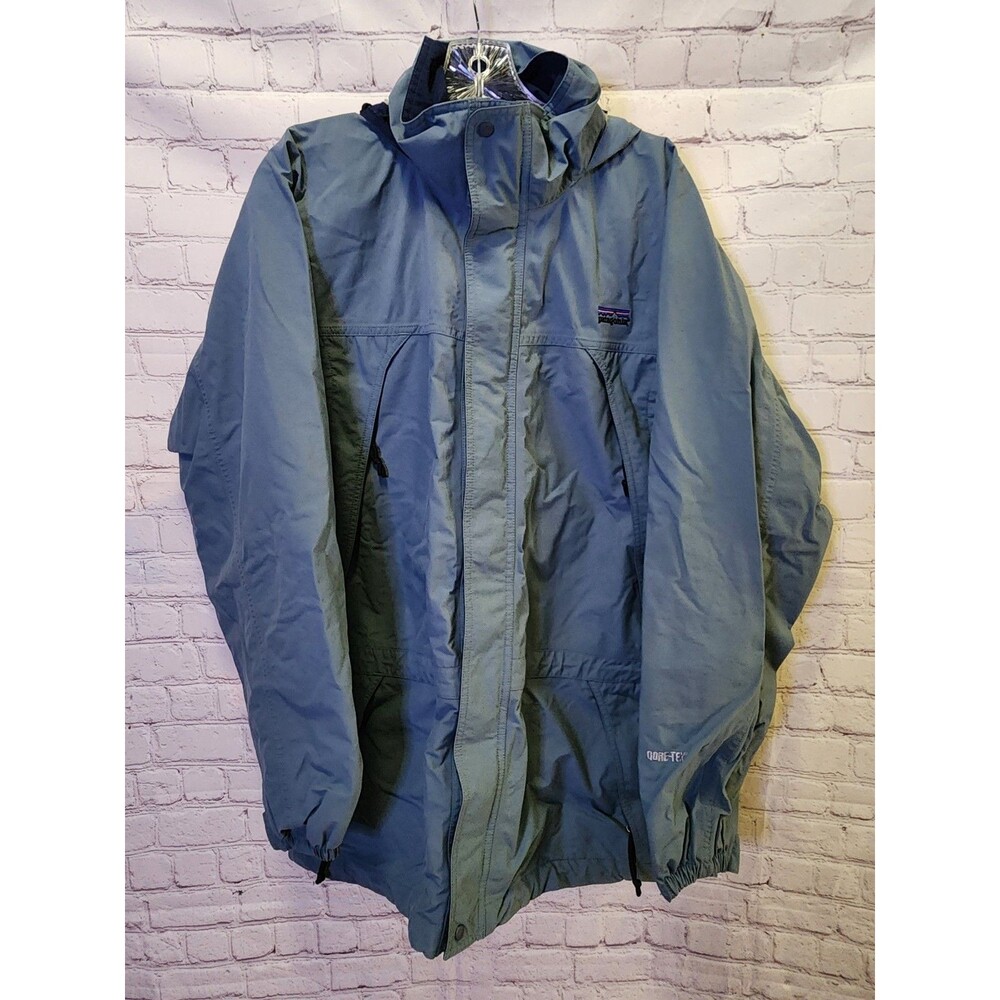 Vintage Patagonia Gore-Tex Shell Jacket Mens Medium Blue Hooded Y2K Waterproof